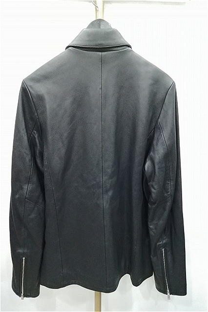 【SALE】GOSTAR DE FUGA ジャケット.襟付きラムレザーシングルライダース