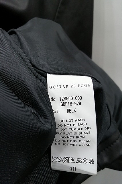 【SALE】GOSTAR DE FUGA ジャケット.襟付きラムレザーシングルライダース
