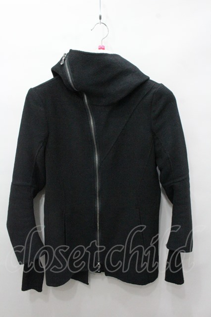 【SALE】gene parfum ジャケット.W-face Wool HighNeck Hooodie /ブラック/36 O-21-11-30-038-GE-ja-YM-ZT256