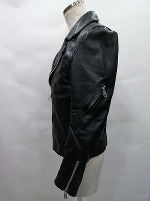 【SALE】NO ID.BLACK ジャケット.カウレザーセミアニリンＵＫタイプＷライダースＪＫＴ /ブラック/2