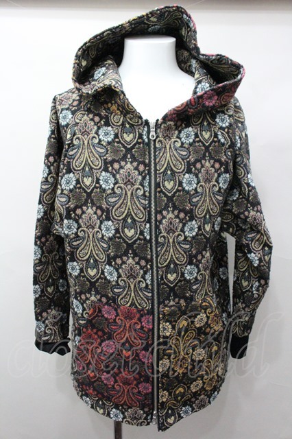 SALE】NO ID. ジャケット.クレイジー切替ゴブランBIGフーデット゛ 