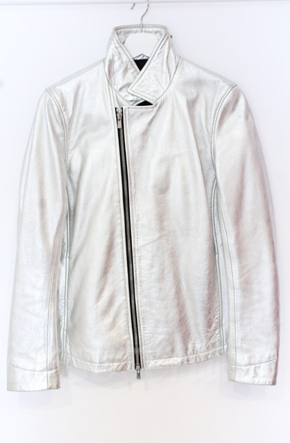 NO ID. / シープレザーWライダースジャケット 1 シルバー O-25-10-20-015-NO-ja-YM-OS