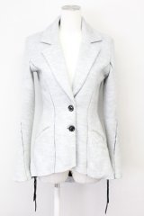 画像: KMRii / ACRYLIC KNIT ジャケット 1（レディース） グレー O-25-02-13-011-KM-ja-YM-ZT370