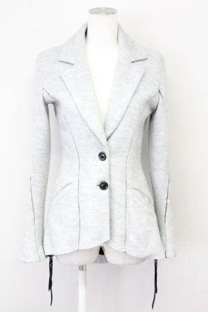 画像: KMRii / ACRYLIC KNIT ジャケット 1（レディース） グレー O-25-02-13-011-KM-ja-YM-ZT370
