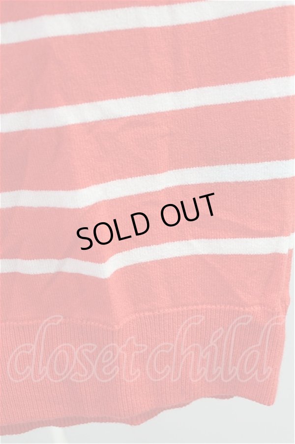 画像4: 【SALE】DOWBL Tシャツ.ボーダーVネックニット【現在買取対象外】 /レッド/44 T-21-09-10-006-DO-ts-ET-ZT167 (4)