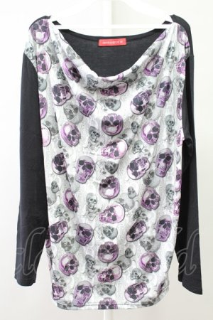 画像: 【SALE】anko ROCK TOPS☆スカルドレープカットソー /ブラック/- O-21-12-16-5009-AN-to-YM-ZT252