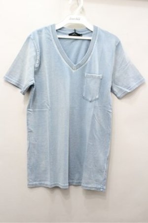 画像: 【SALE】Roshell Tシャツ.胸ポケットインディゴ /ブリーチ/M O-22-04-26-026-Ro-ts-YM-ZT265