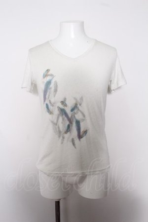 画像: 【SALE】TORNADO MART Tシャツ.フェザープリントスプラッシュＪＱ /ホワイト/M O-22-08-31-048-TO-ts-YM-ZT354
