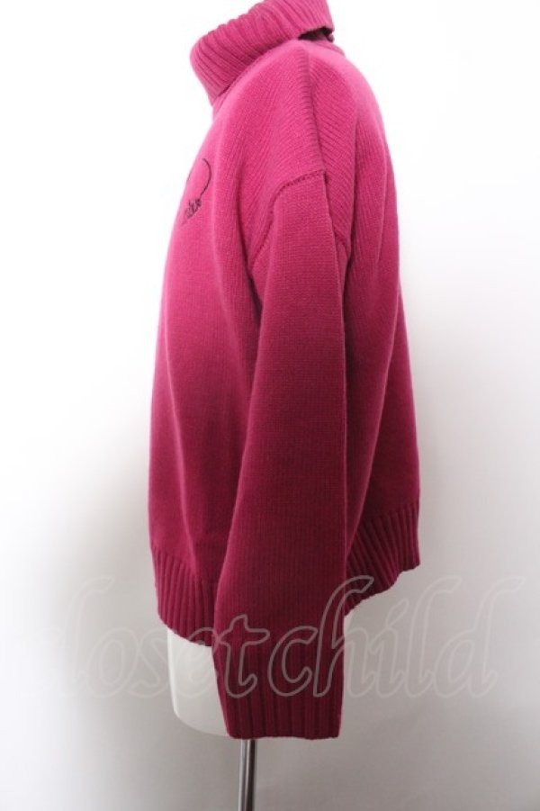 画像3: 【SALE】NieR CLOTHINGニット.ハート刺繍スリット /パープル/F O-22-10-13-075-SE-to-YM-ZT434 (3)