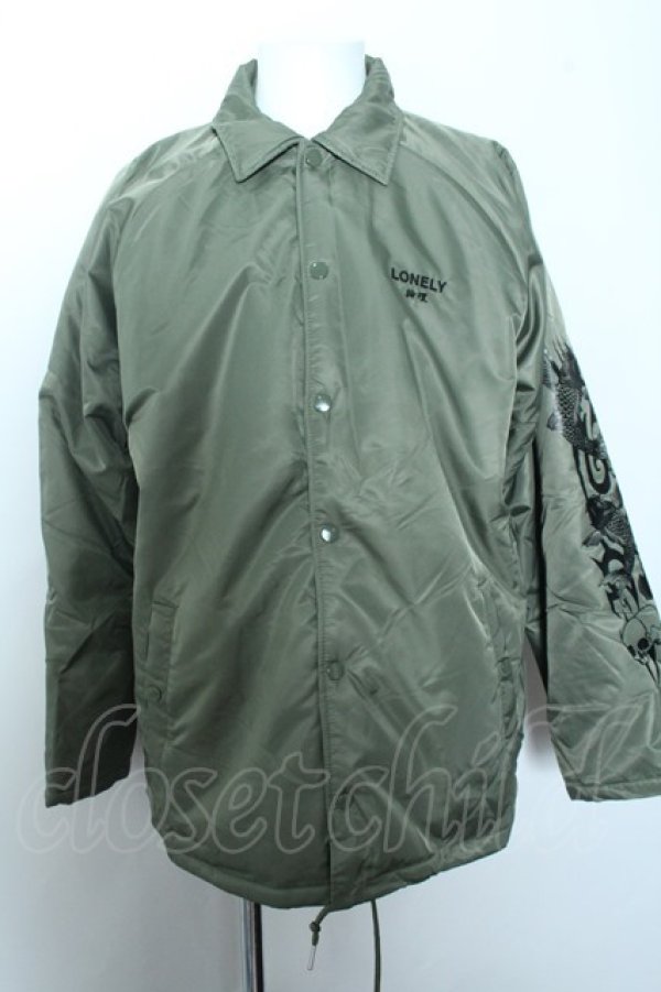 画像4: 【WINTERセール】LONELY/論理 ジャケット.SOUVENIR NYLON BOA COACH /カーキ/XL O-22-10-13-108-ET-to-YM-ZT216 (4)