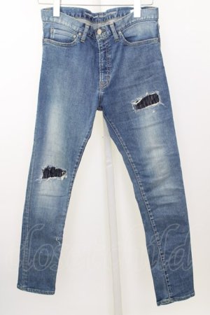 画像: 【SALE】Moonage Devilment(清春) パンツ.RESOUND CLOTHINGコラボ washed repair skinny /インディゴ/1 T-22-12-10-021-Mo-pa-KN-ZT496