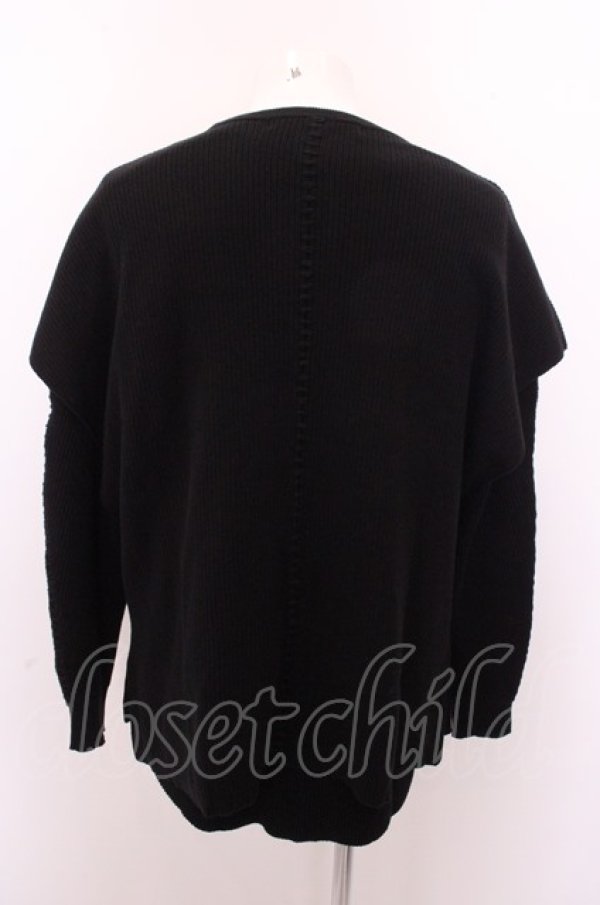画像5: 【WINTERセール】NO ID. BLACK カットソー.コットンニットレイヤードＰＯ プルオーバー /ブラックｘホワイト/ONE O-22-12-22-020-NO-sh-YM-ZT170 (5)