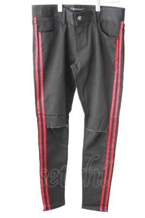 画像: 【WINTERセール】Black by VANQUISH パンツ.CRASH SIDE 2 LINEトルコパワーストレッチスキニーデニム /ブラック/34 T-23-01-13-015-Bl-pa-KN-ZT116