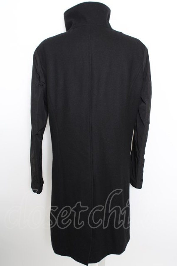 SALE】NO ID. コート.チェンジングスリーブハイカラー比翼 /ブラック/2