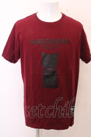 画像: 【SALE】MARDIGRAS(SADS清春) Tシャツ.CAT /ワイン/ O-23-01-26-040-MA-ts-YM-ZT167
