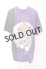 画像: 【SALE】KMK(KINGLY MASK) Tシャツ.懐中時計バイカラー /ブラック×パープル/ O-23-03-01-065-KM-ts-IG-ZT258