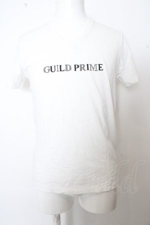 画像: 【SALE】GUILD PRIME Tシャツ.ロゴVネック /ホワイト/1 O-23-04-06-013-GU-to-YM-ZT434
