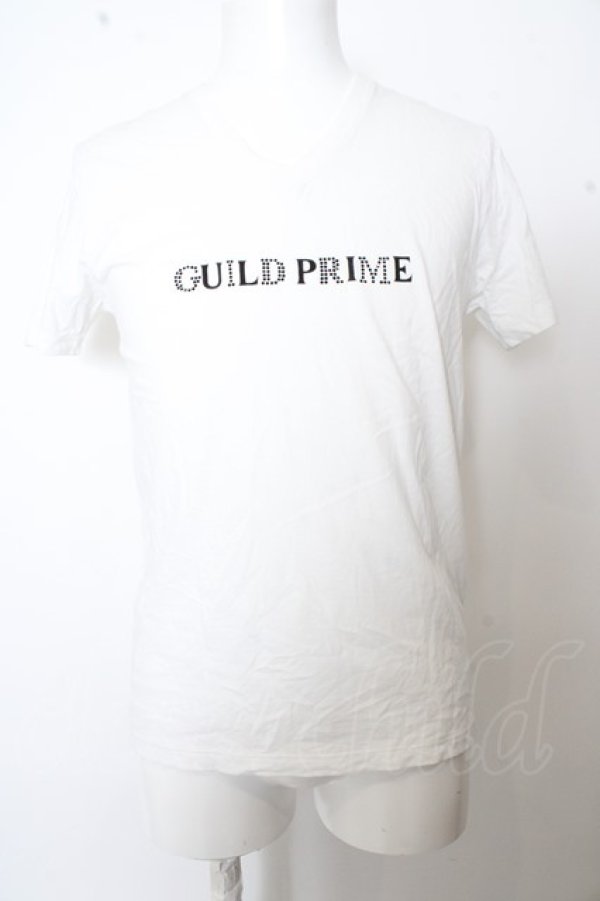 SALE】GUILD PRIME Tシャツ.ロゴVネック /ホワイト/1 O-23-04-06-013