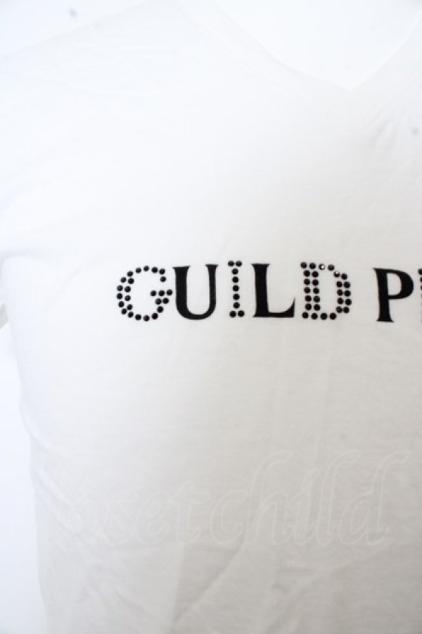 画像2: 【SALE】GUILD PRIME Tシャツ.ロゴVネック /ホワイト/1 O-23-04-06-013-GU-to-YM-ZT434 (2)