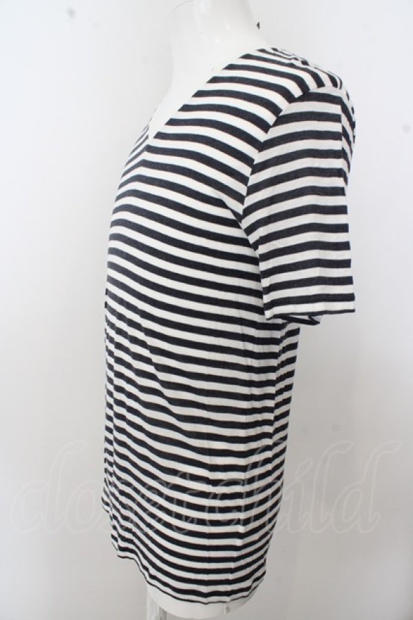 画像3: 【WINTERセール】NO ID. Tシャツ.ブライトボーダー天竺 /ホワイトｘブラック/3 O-23-04-15-034-NO-ts-YM-ZT103 (3)
