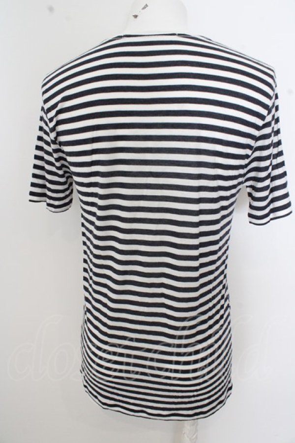 画像4: 【WINTERセール】NO ID. Tシャツ.ブライトボーダー天竺 /ホワイトｘブラック/3 O-23-04-15-034-NO-ts-YM-ZT103 (4)