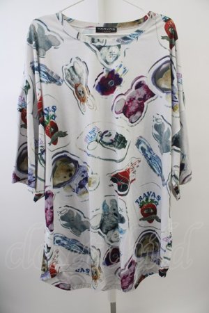 画像: 【SALE】TRAVAS TOKYO Tシャツ.Acrylic art round hem BIG T-23-05-09-020-TR-ts-YM-ZT161