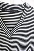 画像3: 【SALE】Black by VANQUISH Tシャツ.リップルボーダーVネック T-23-07-14-006-Bl-ts-YM-ZT058 (3)