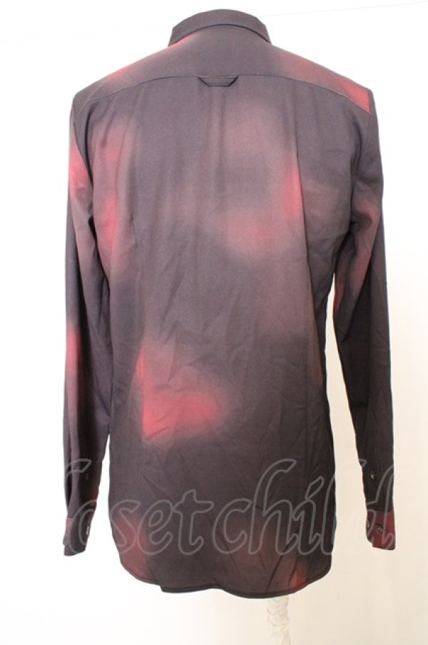 画像3: 【セール】NO ID. BLACK シャツ.グラデーションプリントフライフロント /レッド/2 O-23-07-26-010-NO-sh-YM-ZT224 (3)