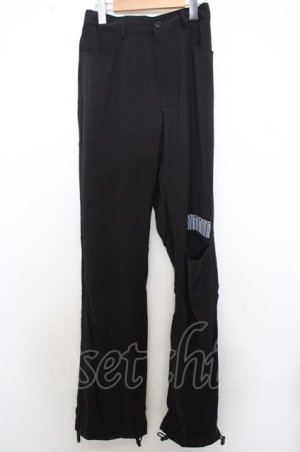 画像: 【SALE】NieR Clothing パンツ.膝スリットロング /ブラック/F O-23-08-03-024-Ni-pa-OW-ZT457