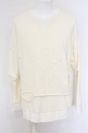 画像: 【SALE】NO ID. BLACK / クラッシュレイヤードBIG-T Tシャツ ONE ホワイト O-24-02-19-010-NO-ts-YM-ZT058