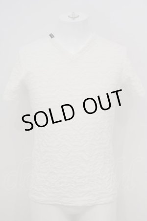 画像: 【SALE】BUFFALO BOBS / GRAIN(グレイン) ウェーブタックVネックTシャツ 1-2 ホワイト O-24-02-23-011-BU-ts-YM-ZT288