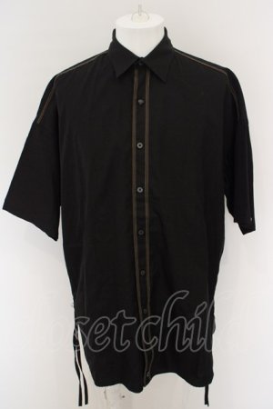 画像: TORNADO MART / ステッチ半袖BIGシャツ M ブラック O-24-02-25-014-TO-sh-YM-ZT246
