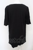 画像2: NO ID. / コットンモダール5分袖ドレープカットソー Tシャツ 2 ブラック O-24-02-29-008-NO-ts-YM-ZT086 (2)