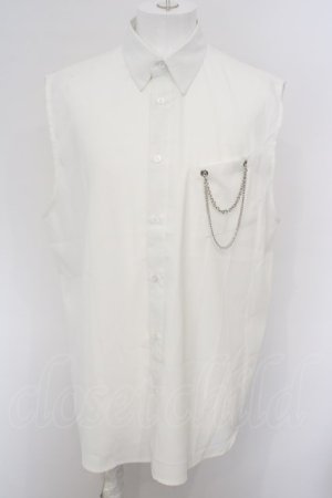 画像: 【SALE】REGIEVO / チェーン付きノースリーブワイドシャツ 2 ホワイト O-24-02-29-027-RE-sh-YM-ZT090