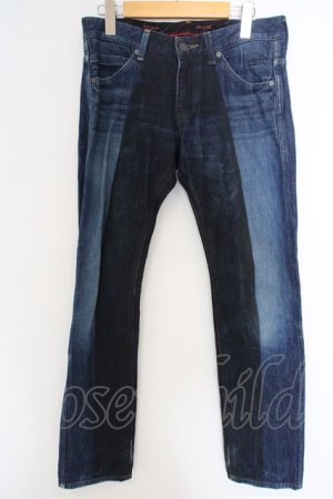 画像: Roen Jeans / バイカラーデニムパンツ 30 インディゴｘブラック O-24-03-19-068-Ro-pa-YM-ZT074