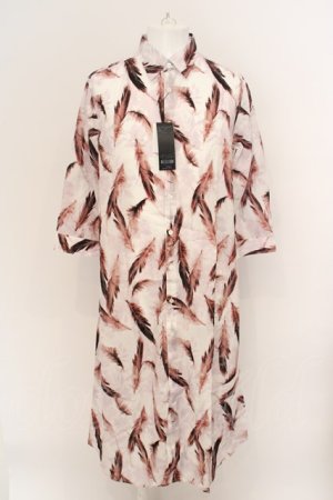 画像: 【WINTERセール】TORNADO MART / フェザープリントロングシャツ LL レッド O-24-03-23-048-TO-sh-YM-ZT302