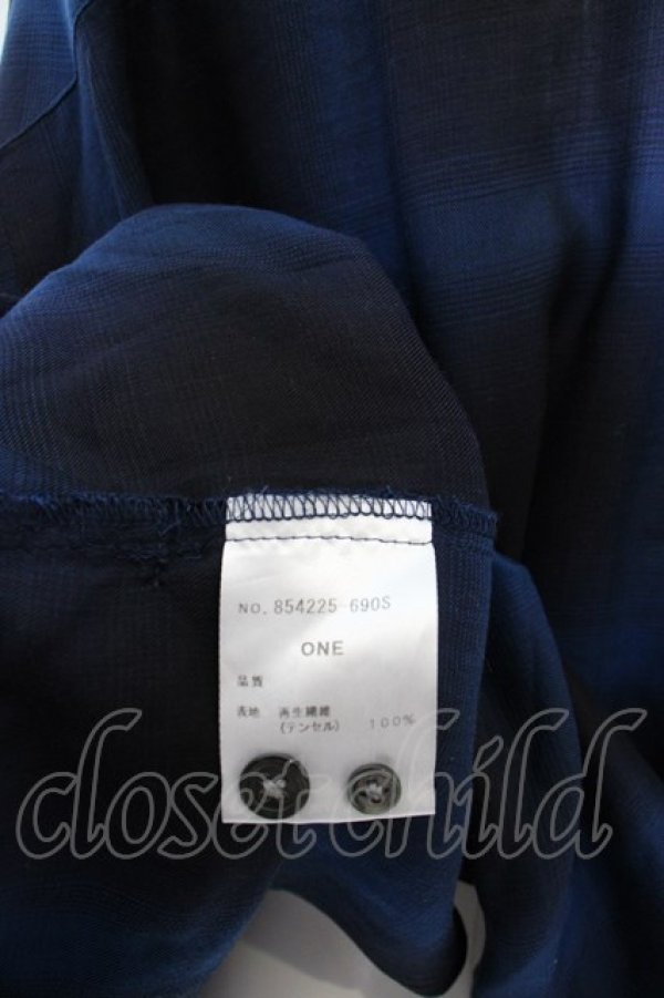 画像3: NO ID. / ドロップショルダーBIGチェックシャツ ONE ブルー O-24-04-03-047-NO-sh-YM-ZT97 (3)