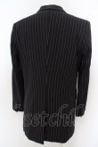 画像2: 【WINTERセール】NO ID. BLACK / 切替ピークドラペル1Bジャケット 1 ブラックストライプ O-24-04-03-048-NO-ja-YM-ZT097 (2)