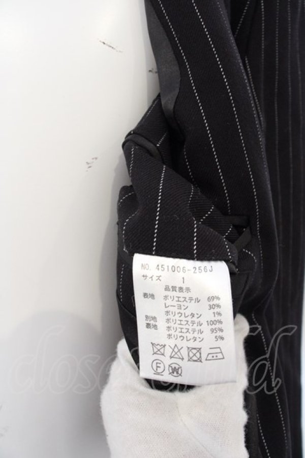 画像3: 【WINTERセール】NO ID. BLACK / 切替ピークドラペル1Bジャケット 1 ブラックストライプ O-24-04-03-048-NO-ja-YM-ZT097 (3)