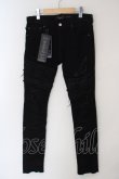 画像1: FAGASSENT / -EAGLE-Black crushed denim with Crawling Black cupra & Sagging Kimonoパンツ 30 ブラック O-24-04-16-053-FA-pa-YM-ZT213 (1)