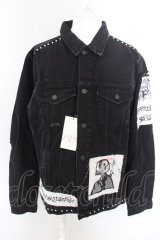 画像: 【WINTERセール】ZARA / デニムジャケットwithパッチ XL ブラック O-24-04-23-054-ZA-ou-YM-ZT268