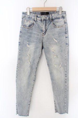 画像: 【WINTERセール】rovtski / カットオフダメージデニムパンツ M ライトインディゴ O-24-04-23-100-ro-pa-YM-ZT139
