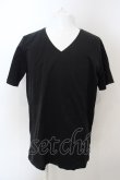 画像1: NO ID. / CパールヴァティシルケットスムースVネックTシャツ 2 ブラック O-24-04-26-007-NO-ts-YM-ZT476 (1)