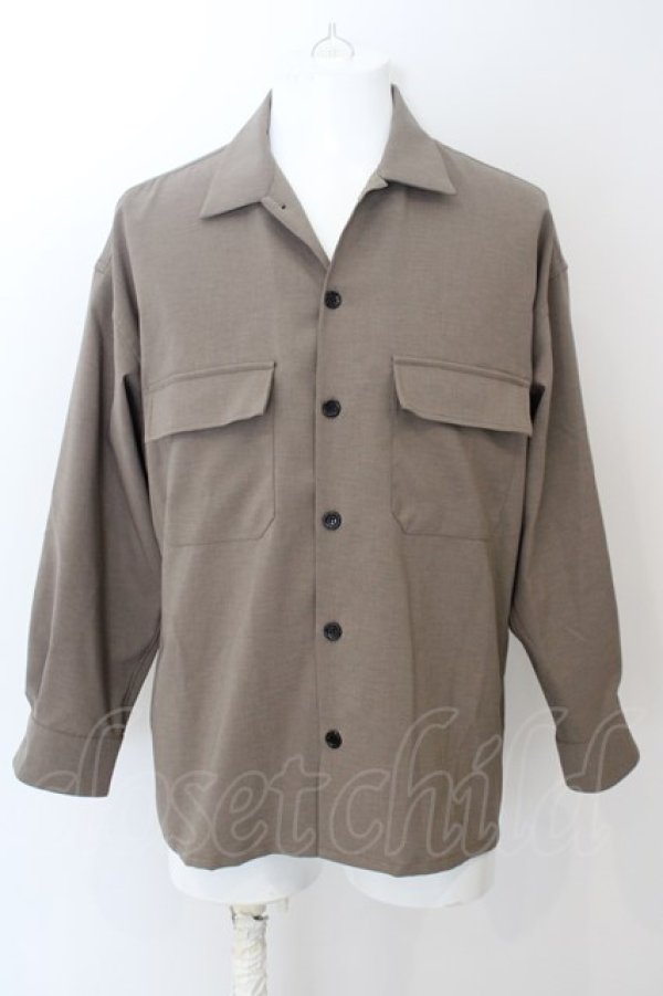 画像1: MR.OLIVE / STRETCH WEATHER　CLOTH-BIG SILHOUTTE シャツジャケット S オリーブ O-24-04-26-026-MR-sh-YM-ZT488 (1)