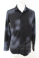 画像: NO ID. BLACK / グラデーションプリントフライフロントシャツ 1 ブラック O-24-05-06-067-NO-sh-YM-OS