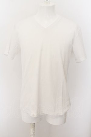 画像: TORNADO MART / ストライプジャガードVネックTシャツ M ホワイト O-24-05-16-026-TO-ts-YM-OS