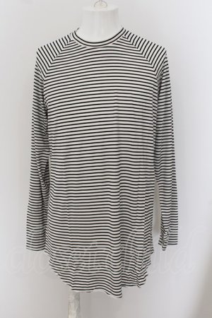 画像: 【WINTERセール】unrelaxing / モダールボーダーオーバーサイズカットソー M ホワイト O-24-05-26-029-un-to-YM-ZT197
