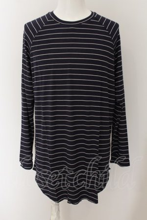 画像: 【WINTERセール】unrelaxing / モダールボーダーオーバーサイズカットソー L ネイビー O-24-05-26-030-un-to-YM-ZT197