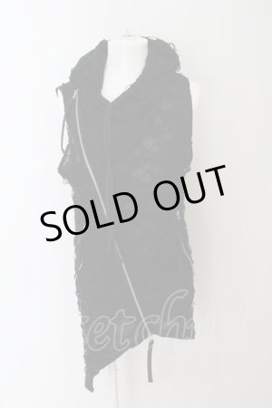画像: CIVARIZE / オパールダメージノースリーブロングパーカー 46 ブラック O-24-06-08-004-CI-to-YM-OS