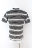 画像2: 【セール】NEW GENTLEMAN / 立体ボーダーVネックTシャツ 3 ブラックｘホワイト O-24-06-17-030-NE-ts-YM-ZT291 (2)